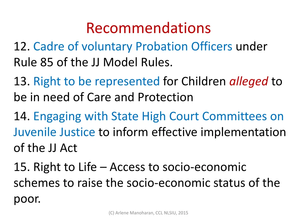 recommendations 1
