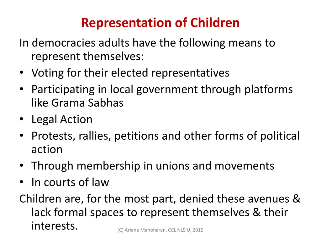 representation of children
