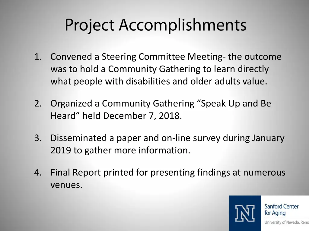 1 convened a steering committee meeting
