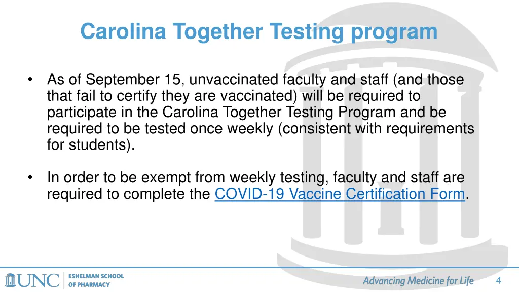 carolina together testing program