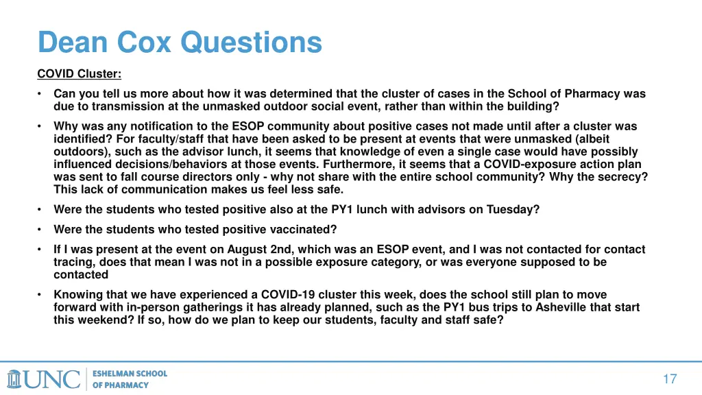 dean cox questions