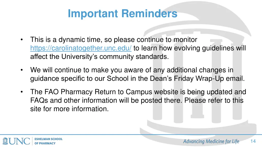 important reminders