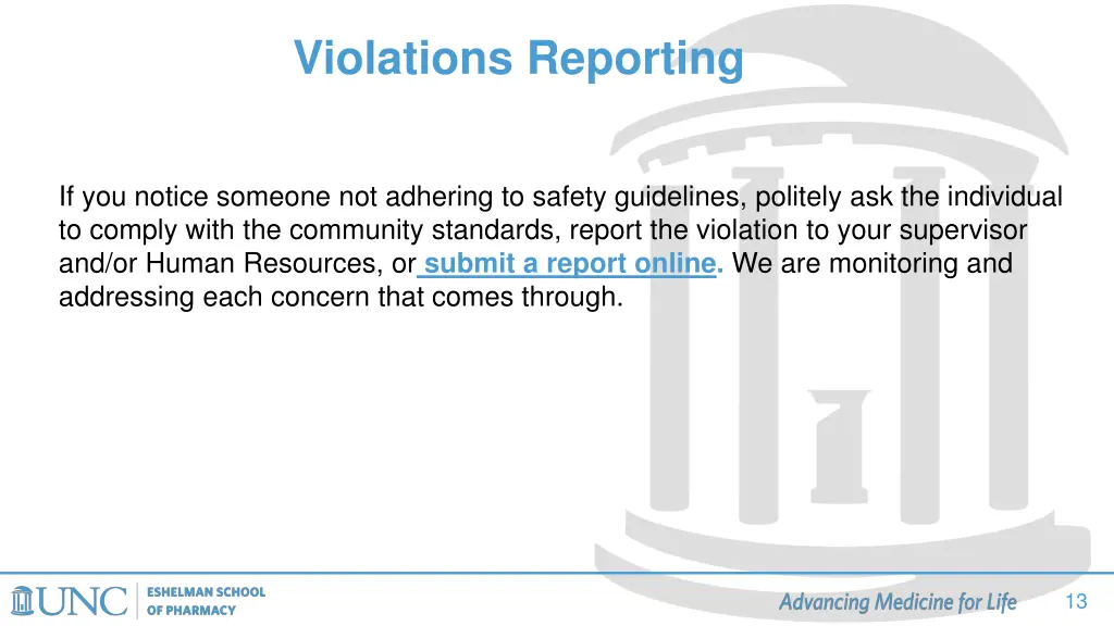 violations reporting