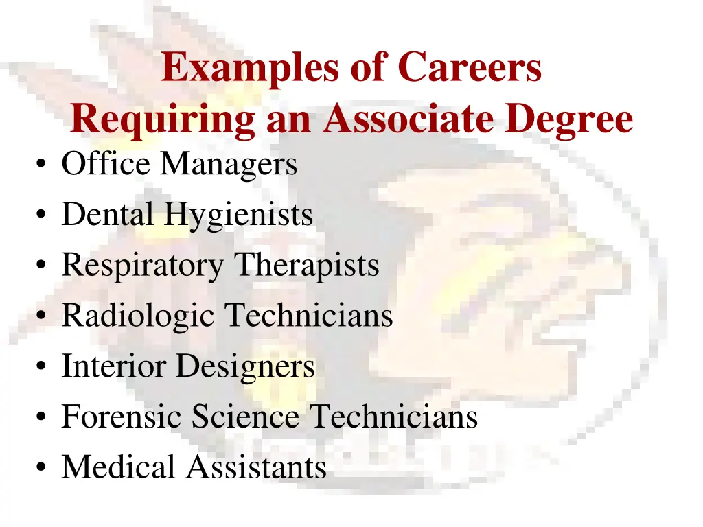 examples of careers requiring an associate degree