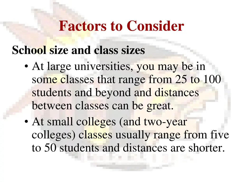 factors to consider