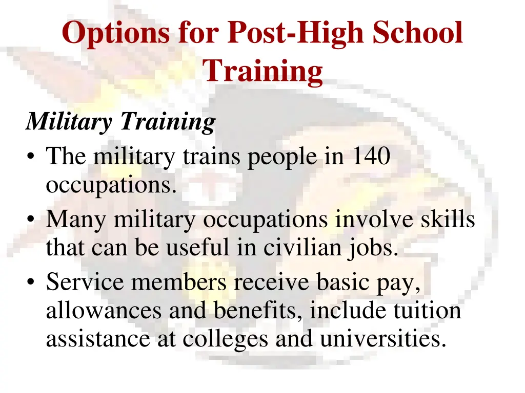 options for post high school training 1