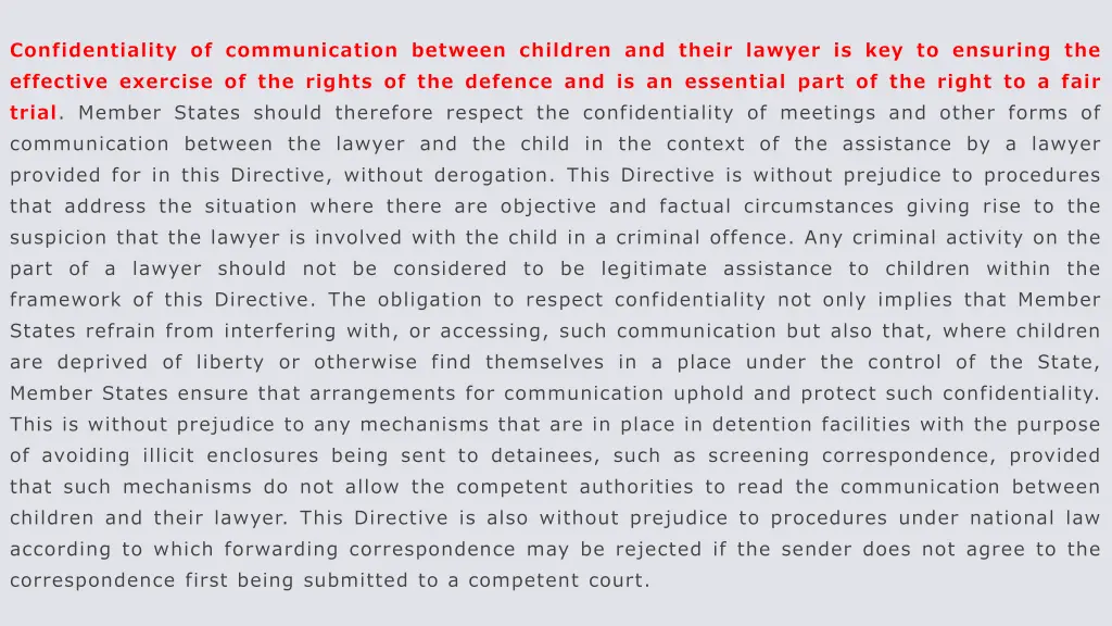 confidentiality of communication between children