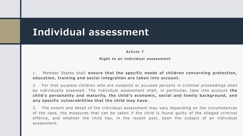 individual assessment