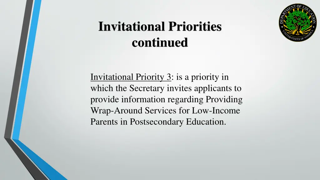 invitational priorities continued