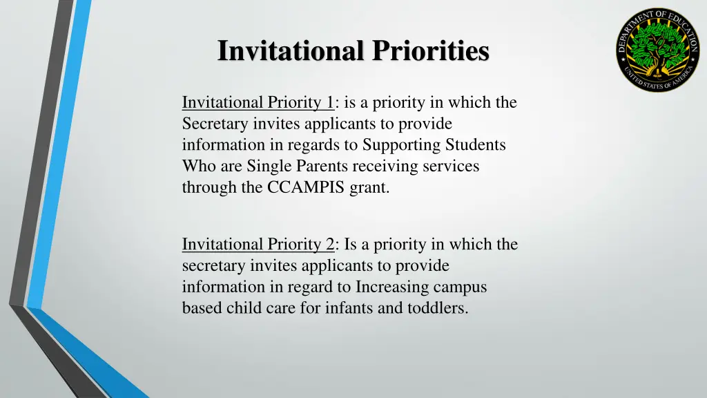 invitational priorities