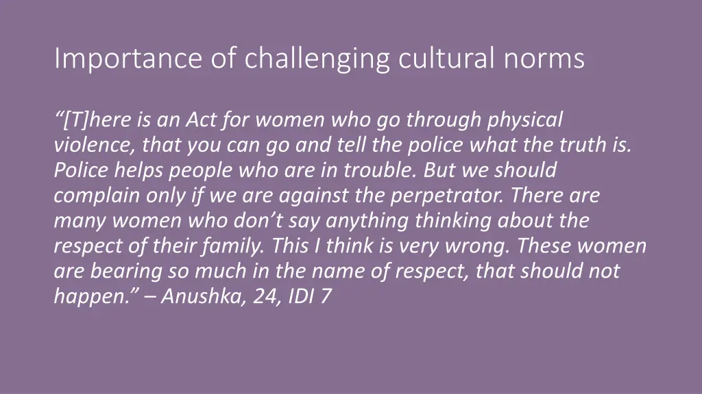 importance of challenging cultural norms