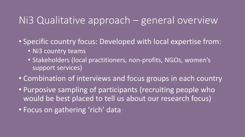ni3 qualitative approach general overview
