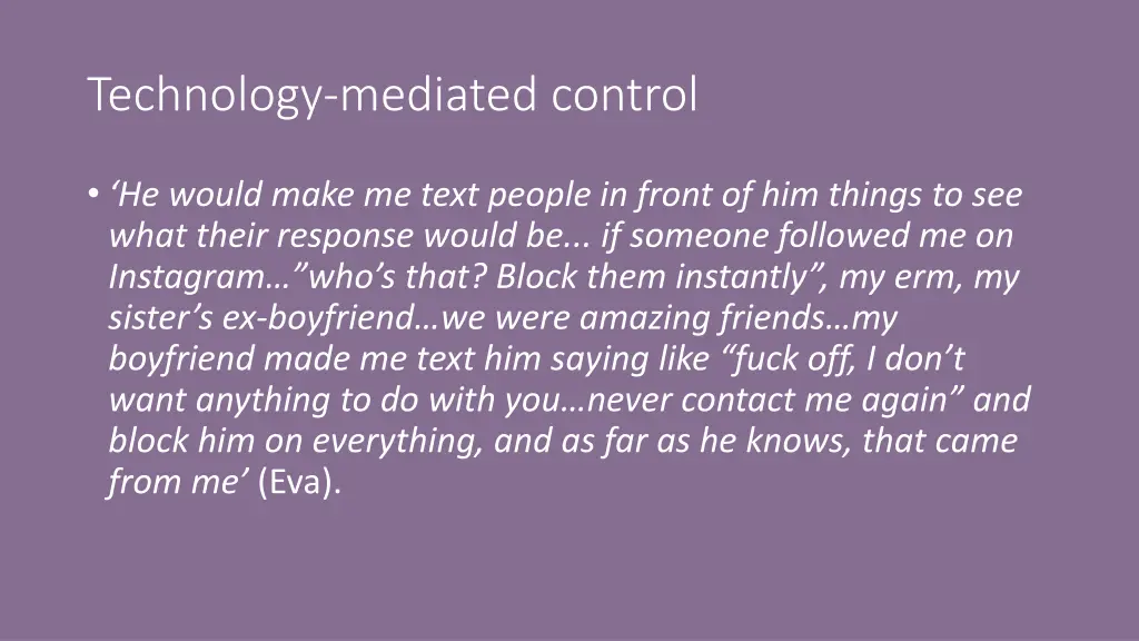 technology mediated control
