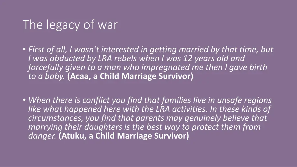 the legacy of war