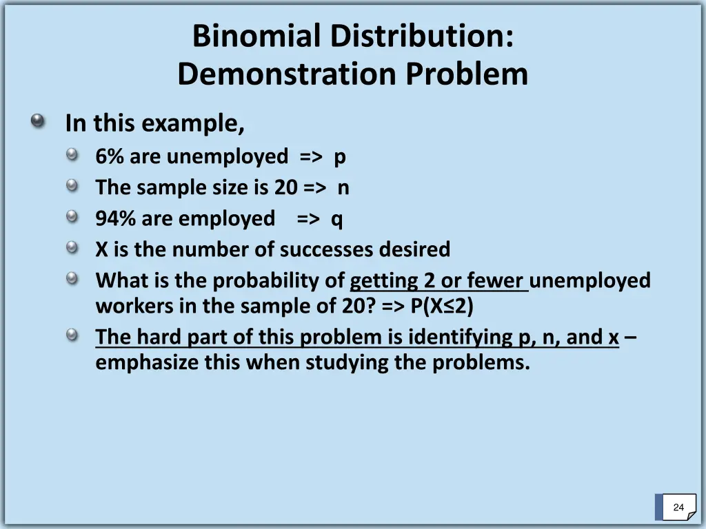 binomial distribution demonstration problem 1
