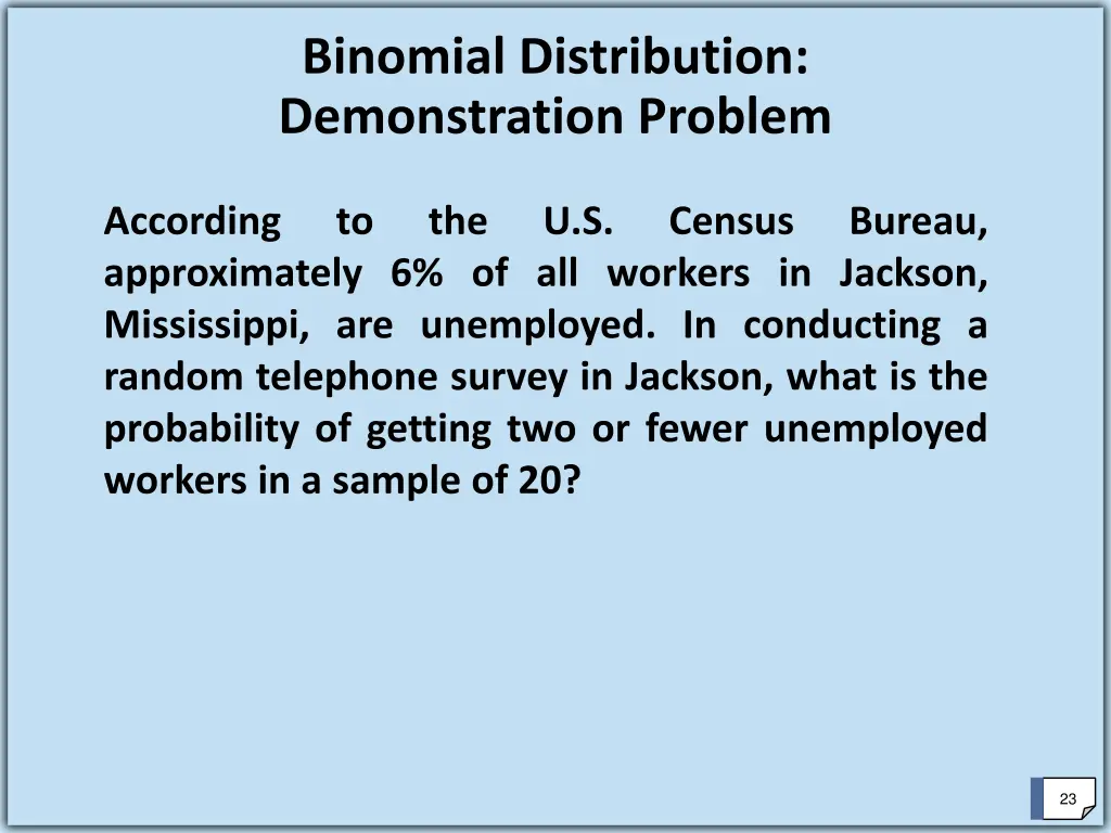 binomial distribution demonstration problem