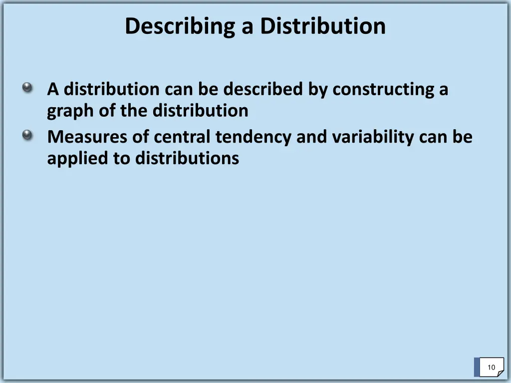 describing a distribution