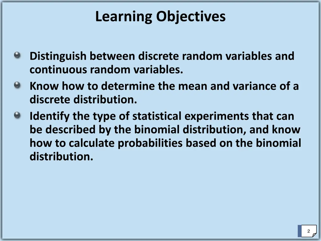 learning objectives