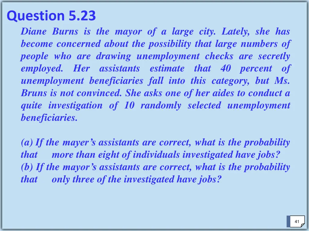 question 5 23 diane burns is the mayor of a large