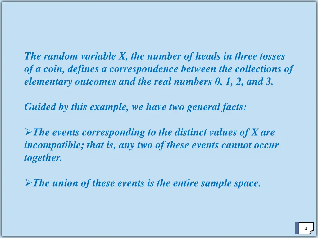 the random variable x the number of heads