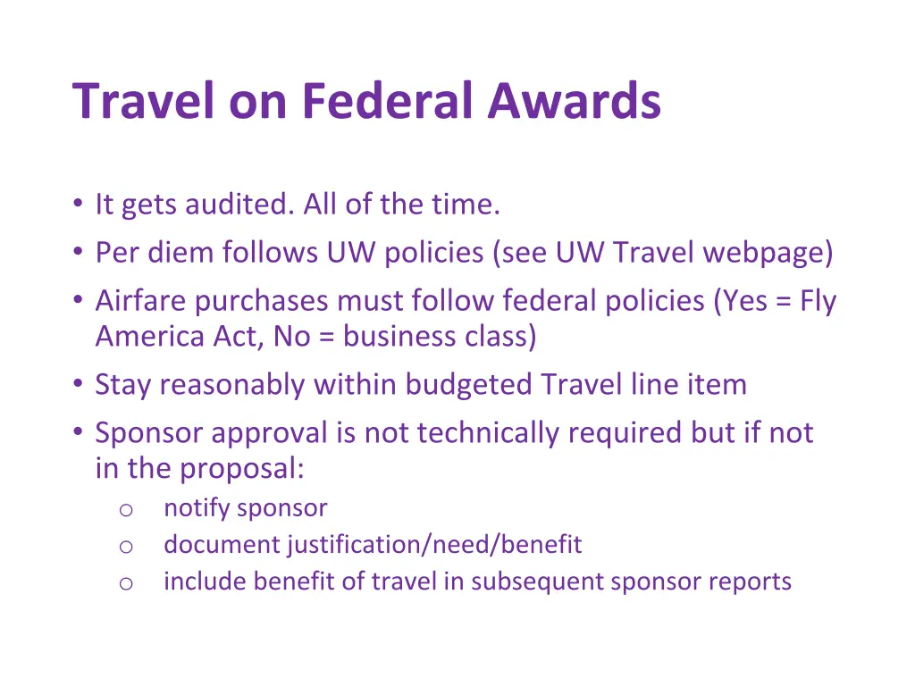 travel on federal awards 1