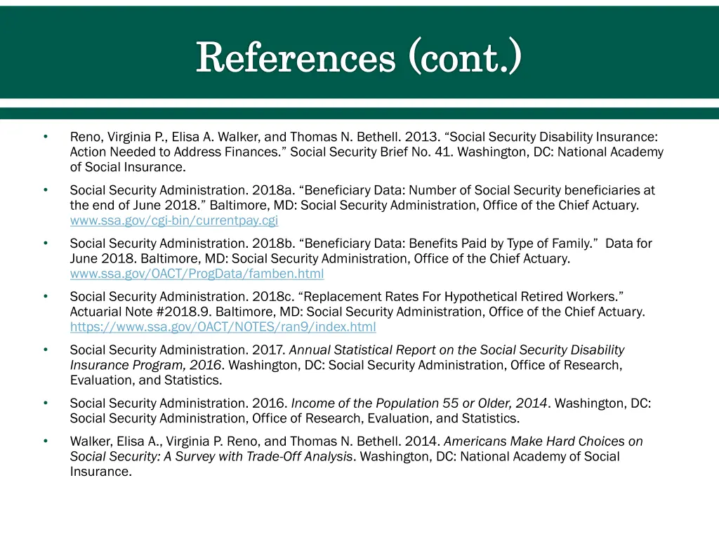 references cont