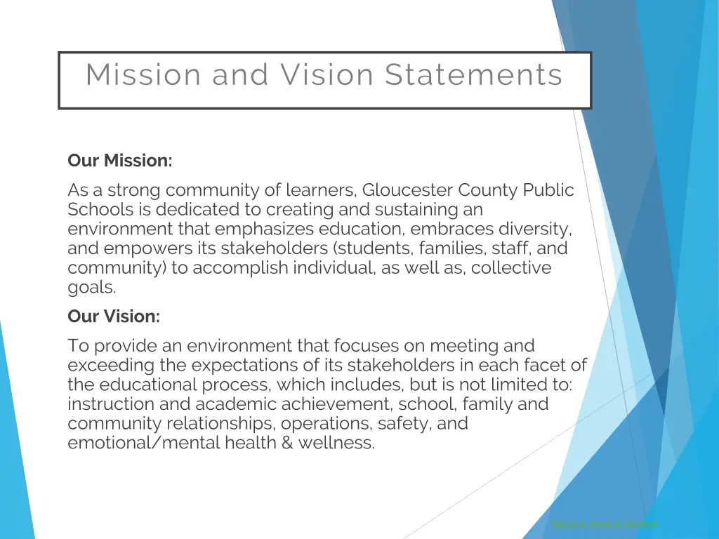 mission and vision statements