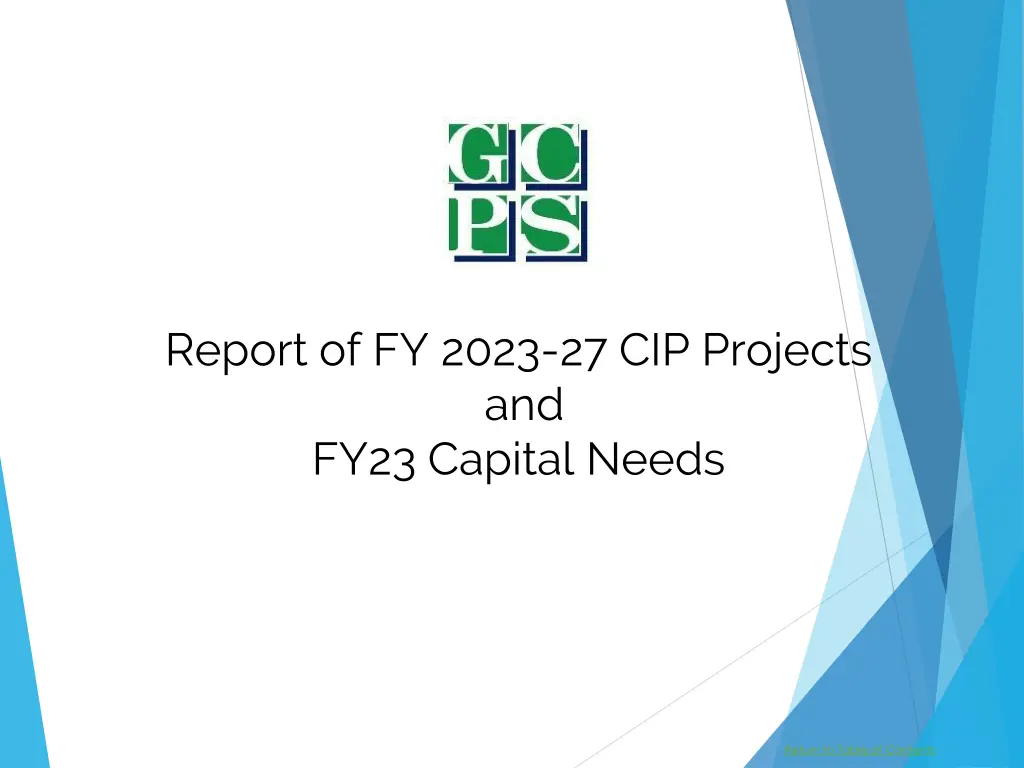 report of fy 2023 27 cip projects and fy23