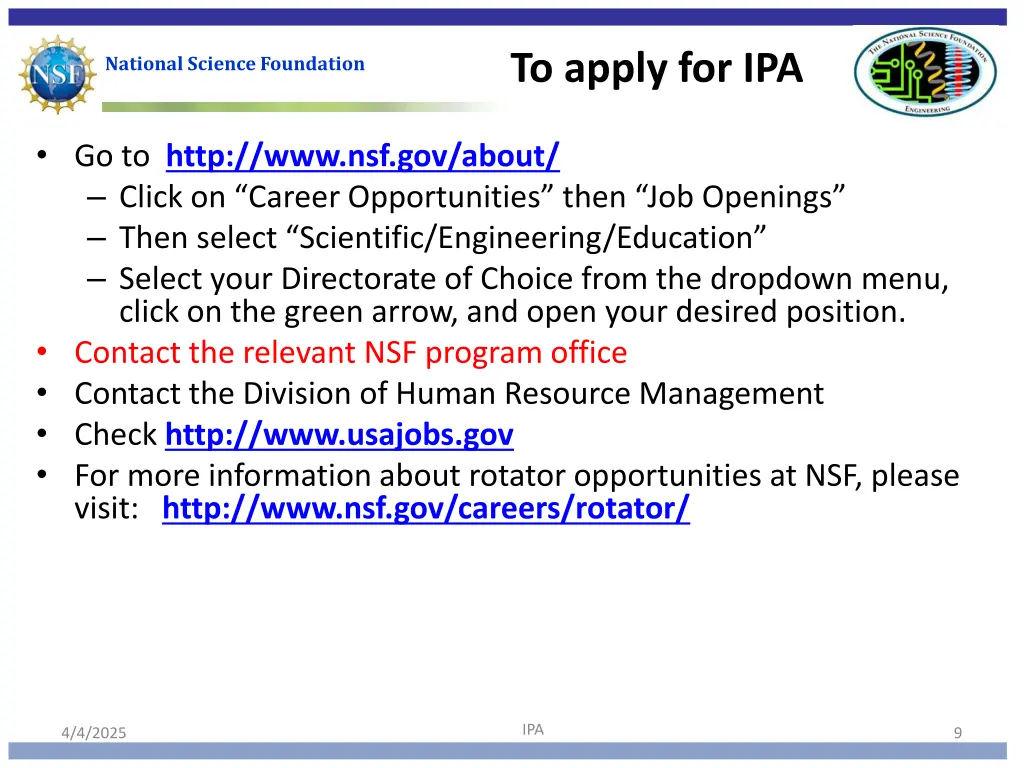 to apply for ipa