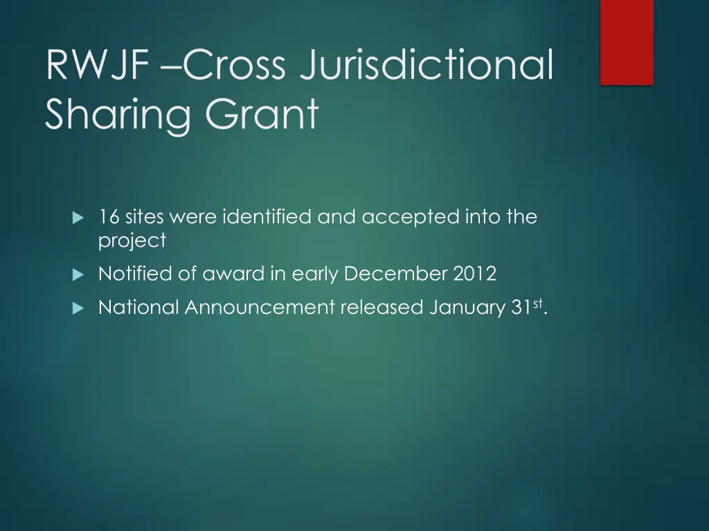 rwjf cross jurisdictional sharing grant