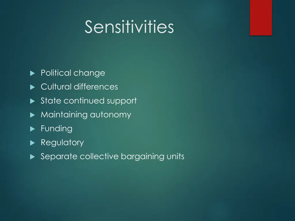 sensitivities