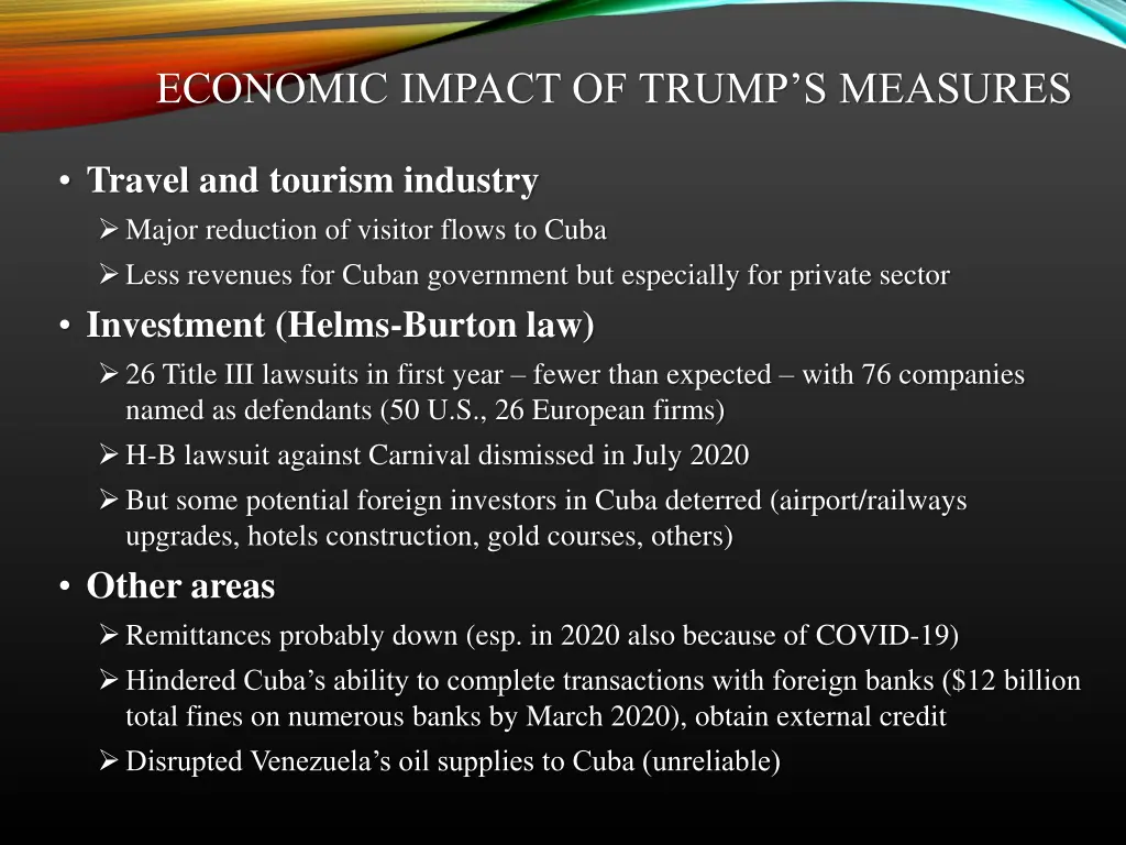 economic impact of trump s measures