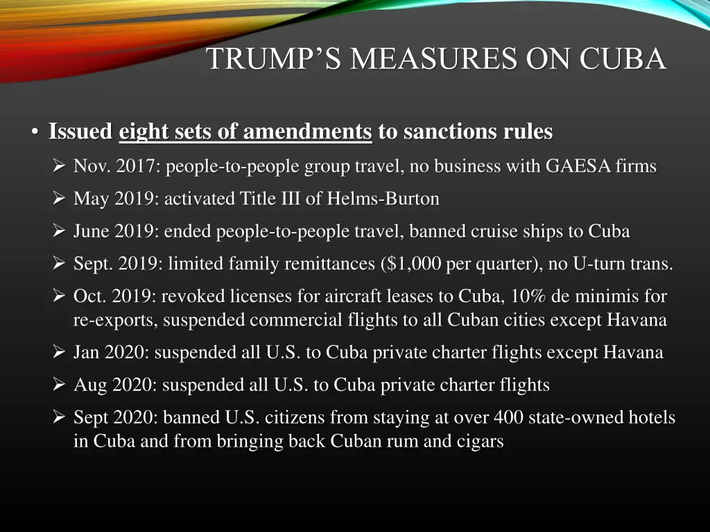 trump s measures on cuba