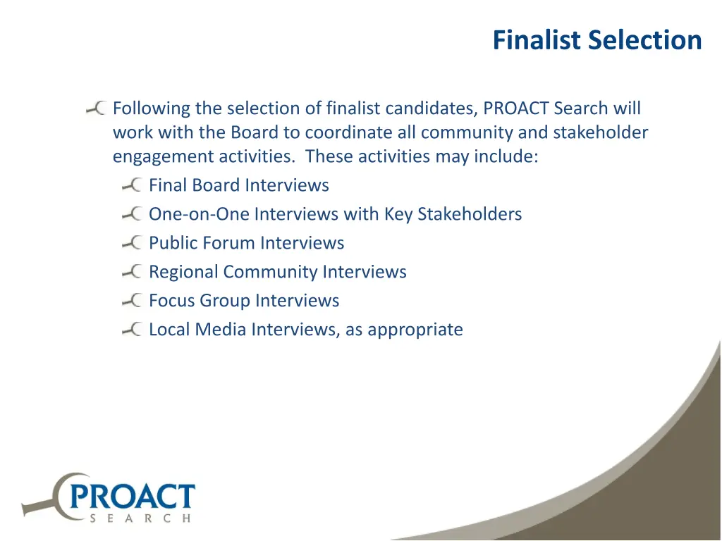 finalist selection
