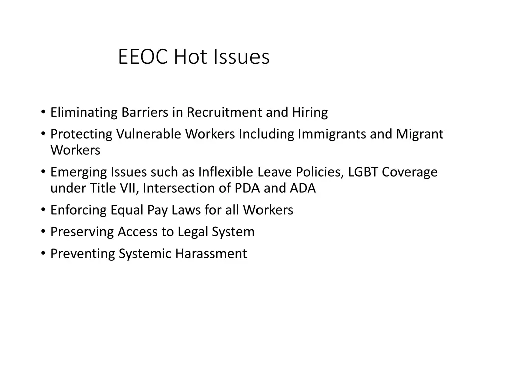 eeoc hot issues