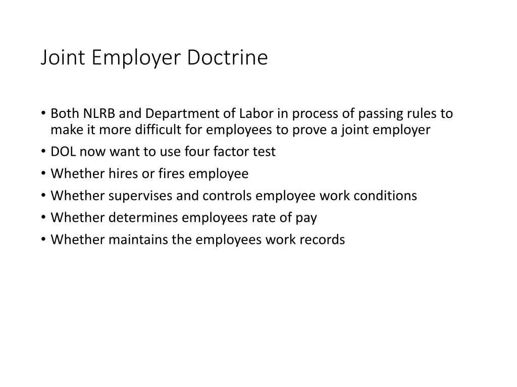joint employer doctrine