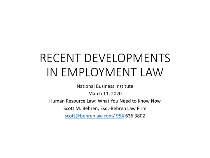 recent developments in employment law