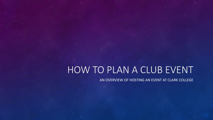 how to plan a club event