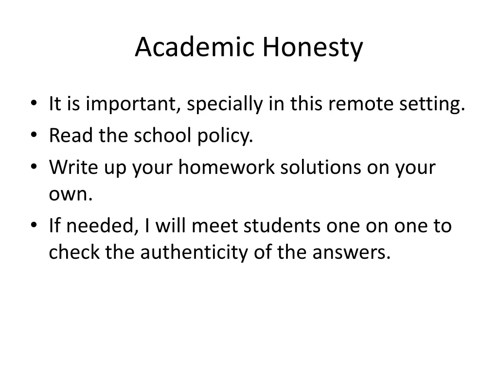 academic honesty