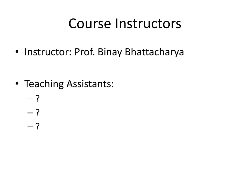 course instructors