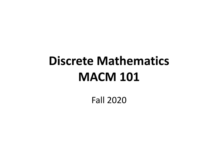discrete mathematics macm 101