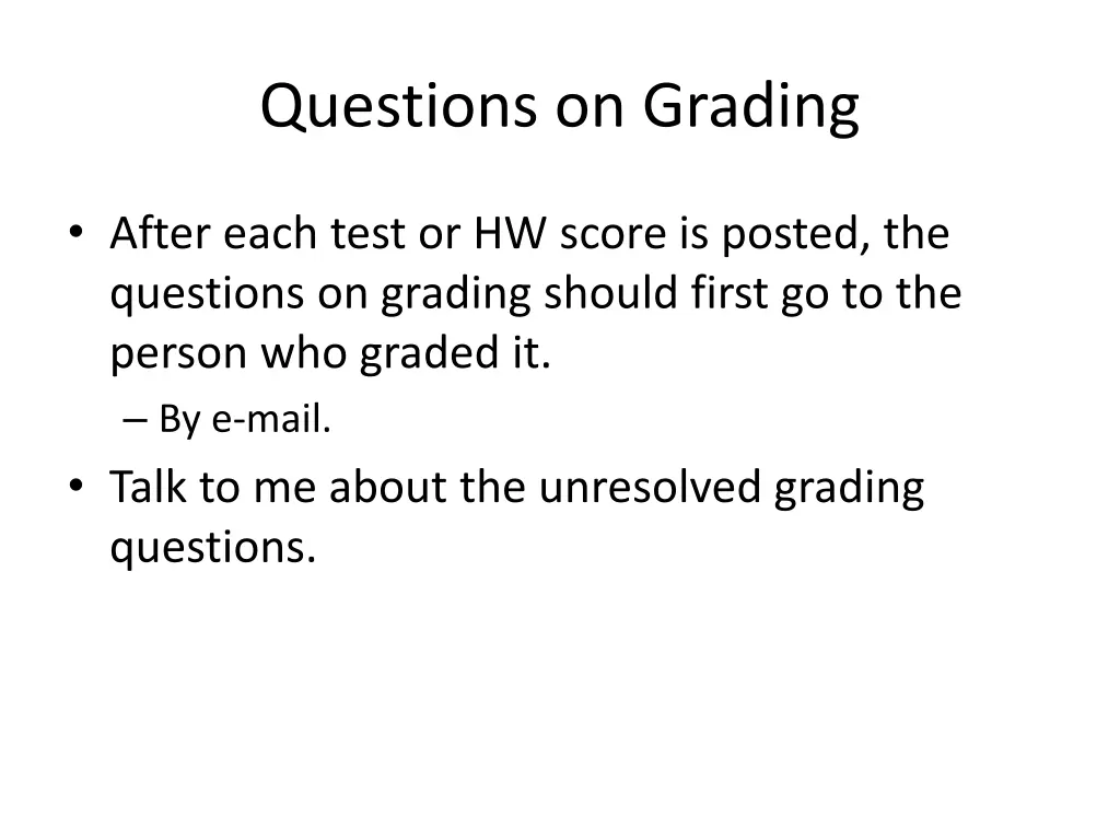 questions on grading