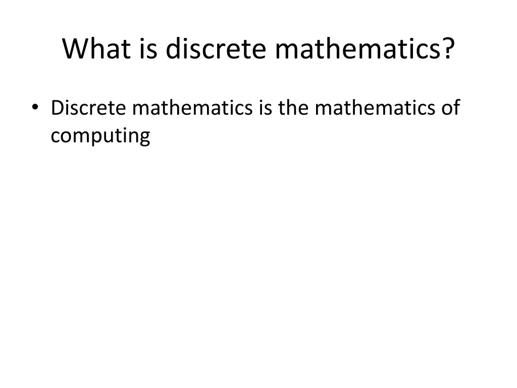 what is discrete mathematics