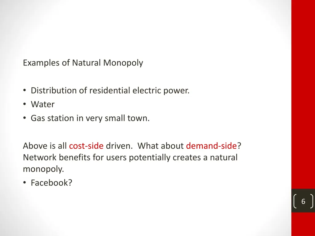 examples of natural monopoly