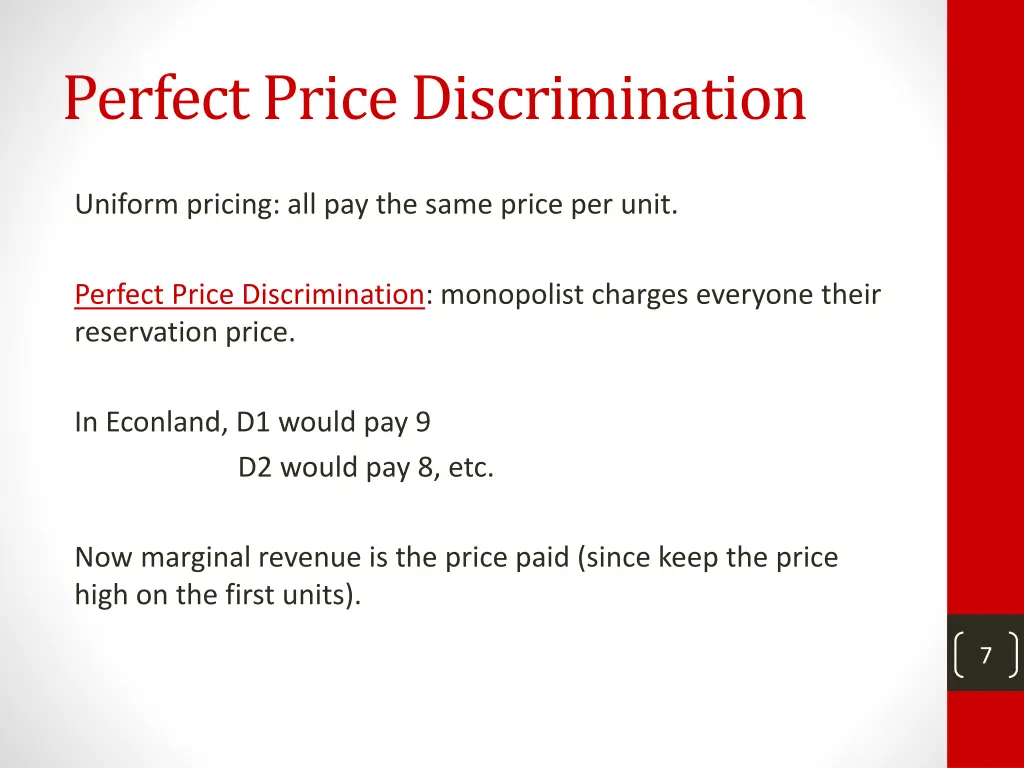 perfect price discrimination