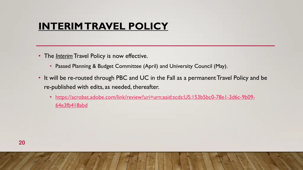 interim travel policy