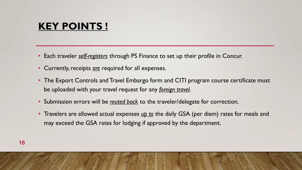 key points