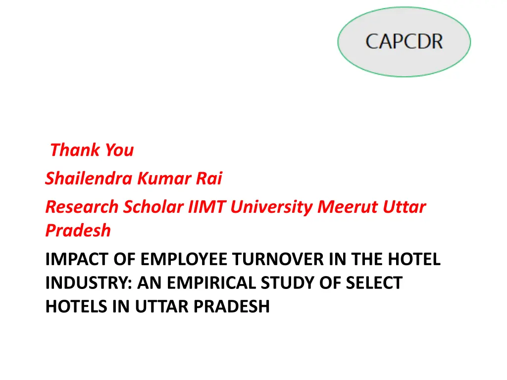 thank you shailendra kumar rai research scholar