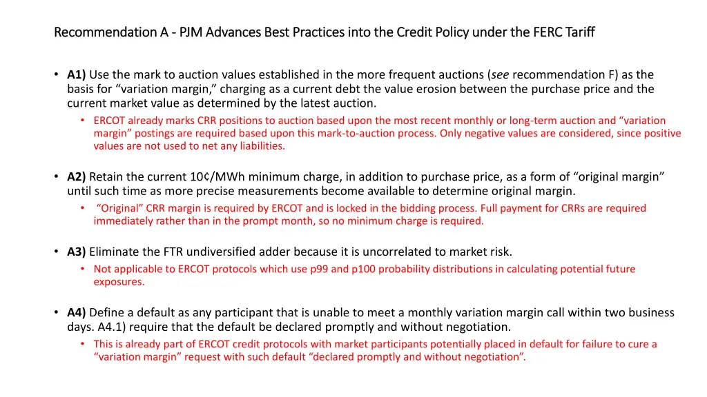 recommendation a recommendation a pjm advances