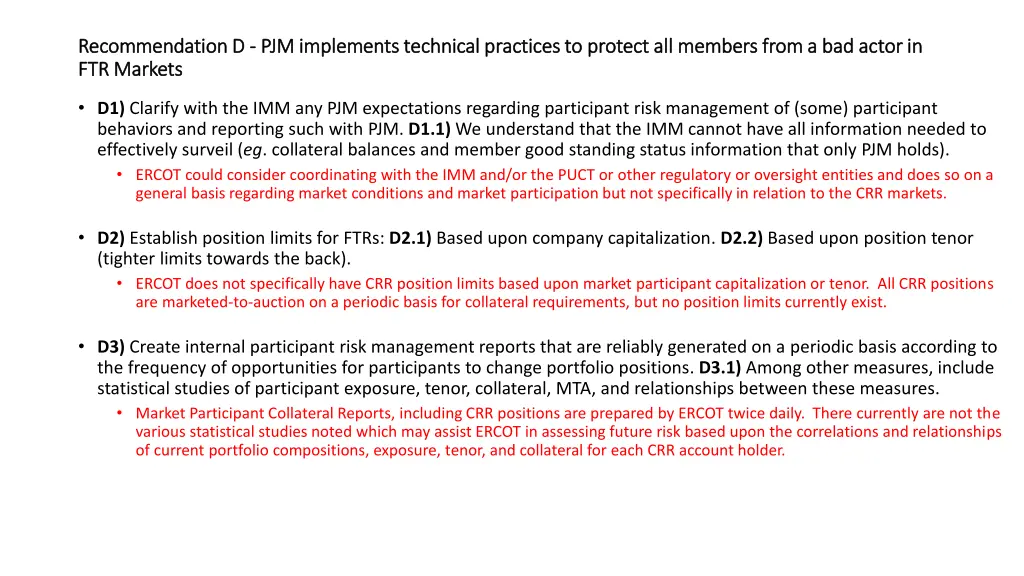 recommendation d recommendation d pjm ftr markets